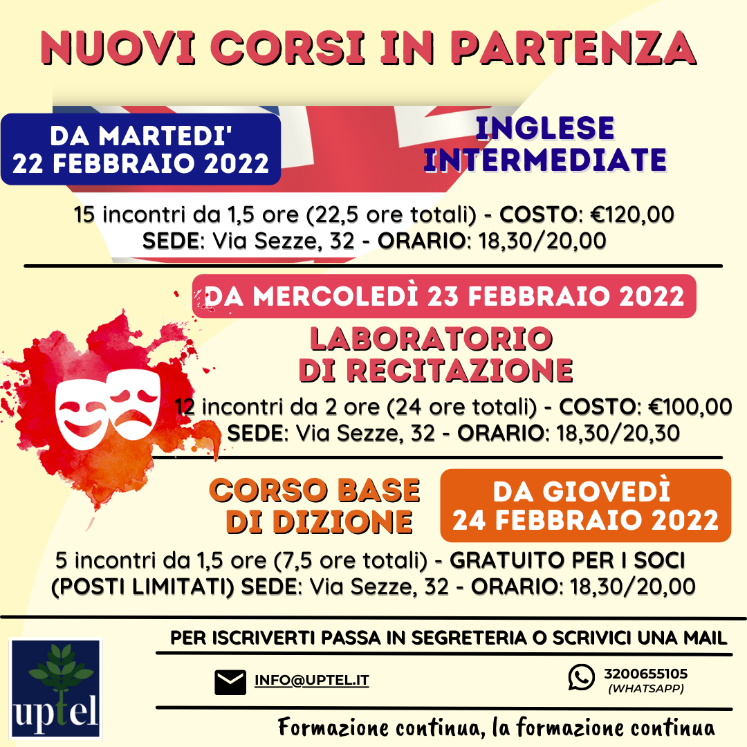 Nuovi corsi in partenza