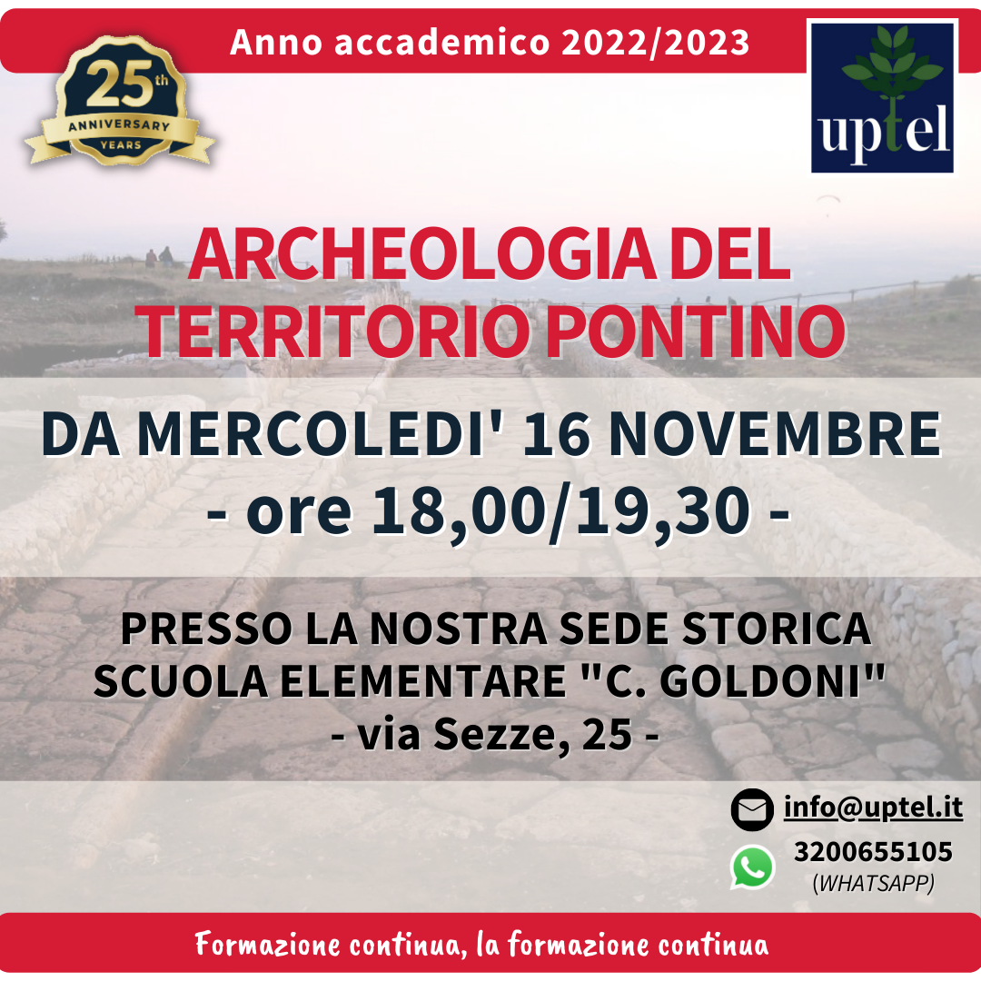 Archeologia del territorio Pontino, avvio corso