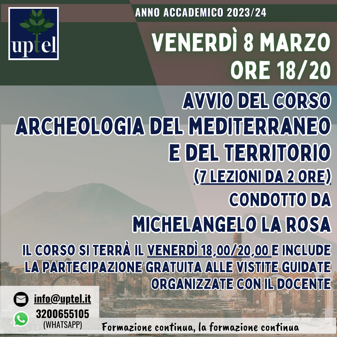 Venerdì 8 marzo avvio del corso di Archeologia