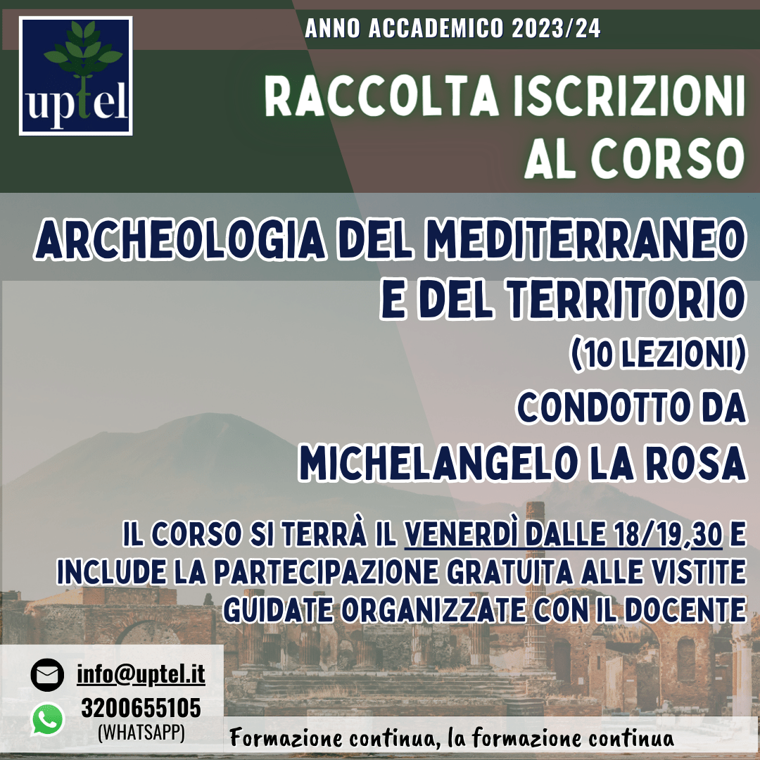 Venerdì 8 marzo avvio del corso di Archeologia