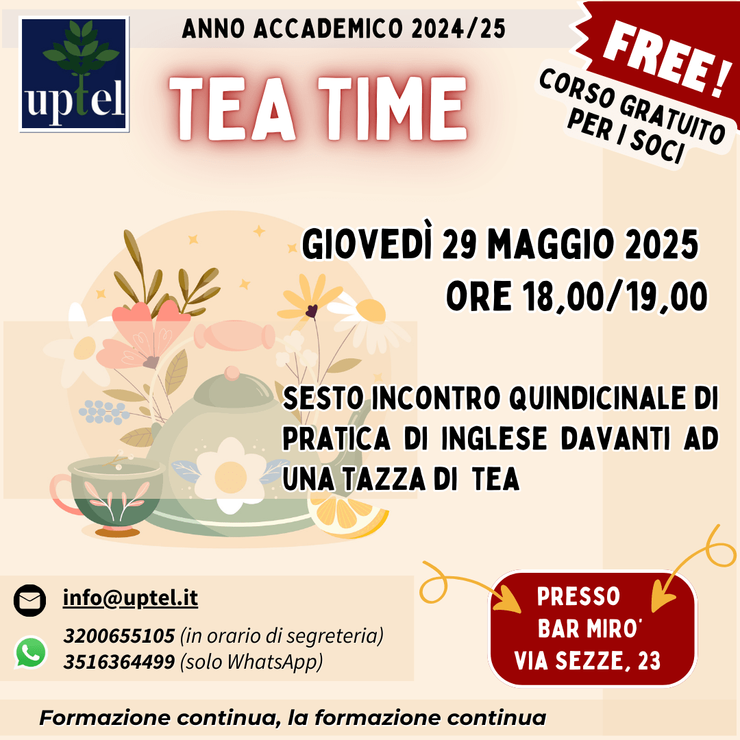 Nuovo appuntamento per il tea time