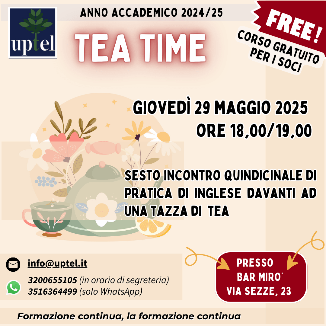Nuovo appuntamento per il tea time
